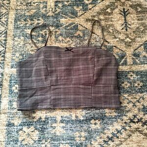 Plaid Gray Women's Top